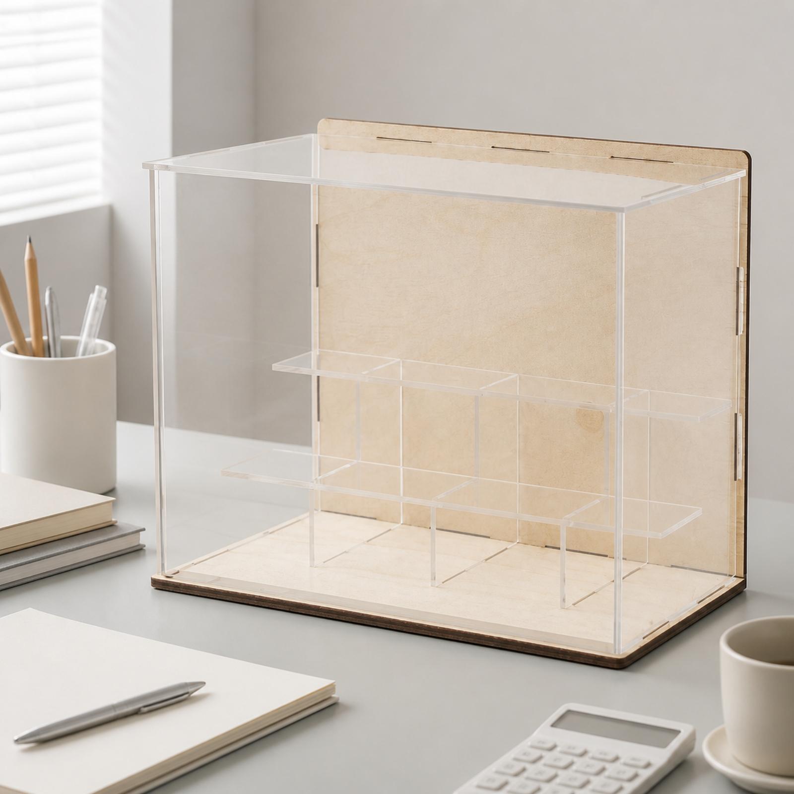 Acrylic Display Case with Wood - Display Case Acrylic recension och pris