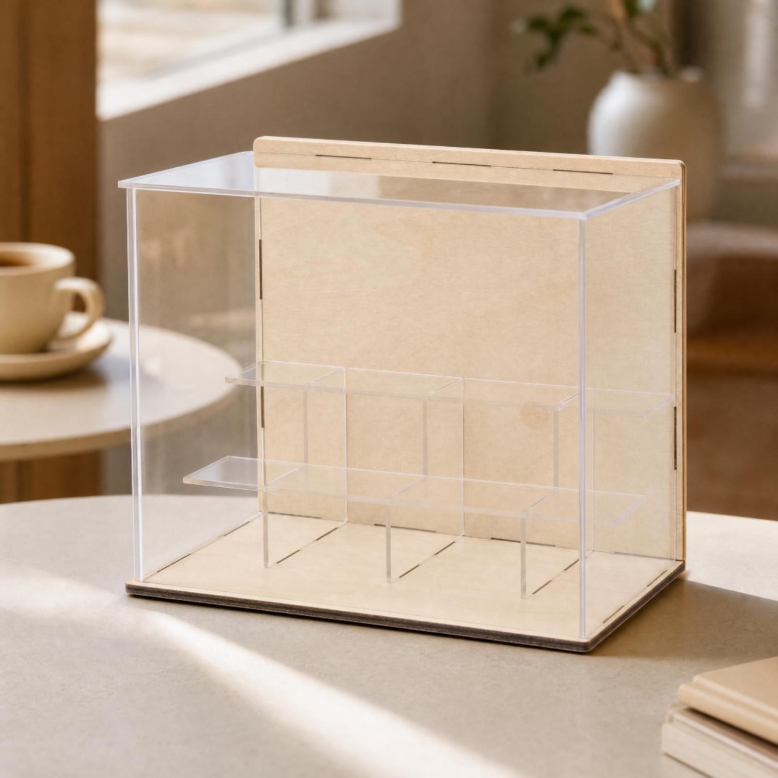 Acrylic Display Case with Wood - Display Case Acrylic recension och pris